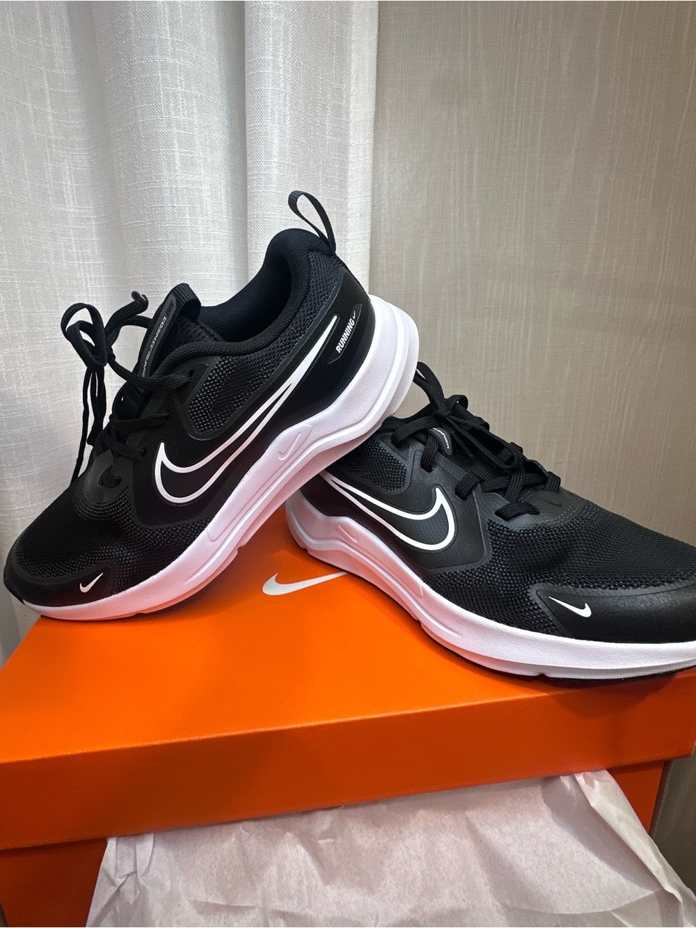 Nike Kids Black and White Running Shoes